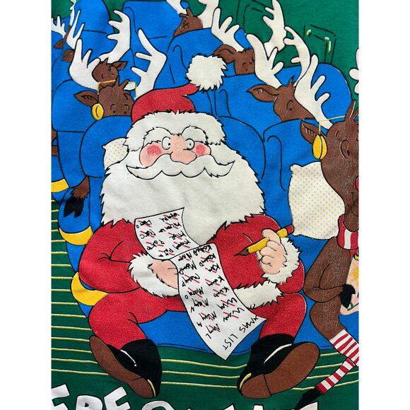 Vintage Santa Shirt Frequent Flyer Upgrades Rudolph Winter Humor Joke Tee XL - Picture 4 of 12